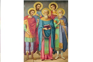 13 Δεκεμβρίου - Τα Χαριτόβρυτα Σκηνώματα των Αγίων Πέντε Μαρτύρων, ολόσωμα στο Πολύστυλο Καβάλας.