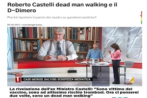 Roberto Castelli (τ. Υπουργός Δικαιοσύνης Ιταλίας): «Είμαι θύμα του εμβολίου. Νιώθω σαν νεκρός που περπατά»