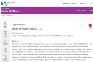 Επιστημονική δημοσίευση: Ηθικά ζητήματα σχετικά με την απόρριψη των εμβολίων