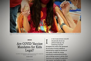 Είναι νόμιμος ο υποχρεωτικός εμβολιασμός κατά του κορωνοϊού σε παιδιά;