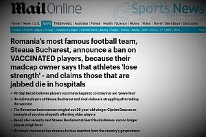 Ο Πρόεδρος της Στεάουα Βουκουρεστίου σταματά τη συμμετοχή εμβολιασμένων ποδοσφαιριστών λόγω σοβαρών προβλημάτων υγείας!
