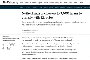 Η Ολλανδία θα κλείσει έως και 3.000 φάρμες για να συμμορφωθεί με τους περιβαλλοντικούς κανόνες της ΕΕ