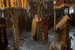 O Γέρων Παρθένιος Ηγούμενος της Ι.Μ. Αγίου Παύλου ψάλλει την Α' Στάση των Χαιρετισμών (3 Μαρτίου 2023)
