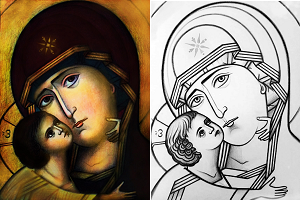 Σχέδια ζωγραφικής για μικρά παιδιά – 115. Η Παναγία μας